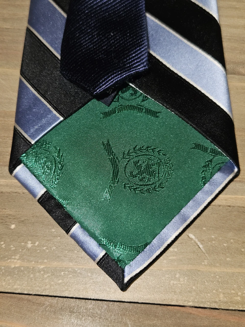 Tommy Hilfiger Black, Light Blue & Cream Striped Tie